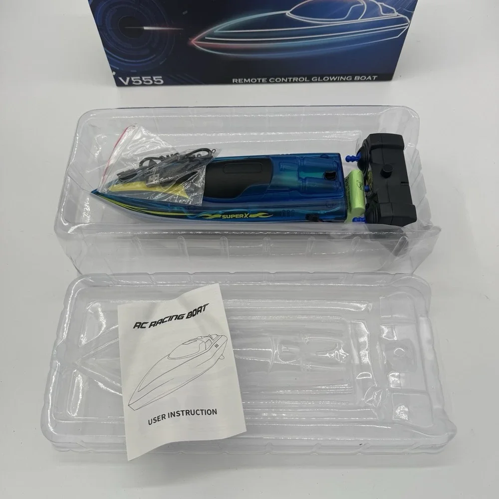Wisairt‎ V555 RC Glowing Boat 2.4GHz Remote Control LED Waterproof Open Box New